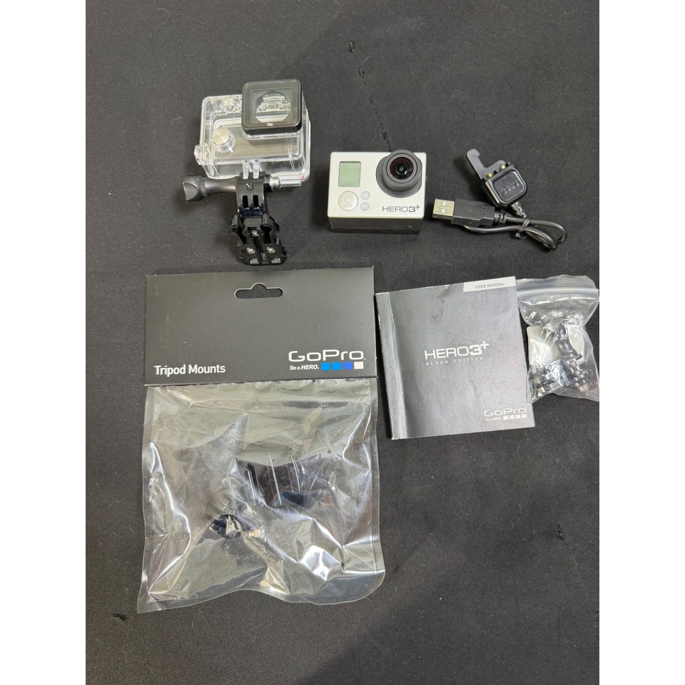 GoPro Hero3+ Black Edition Silver Fair LCD BacPac Waterproof Case Bundle